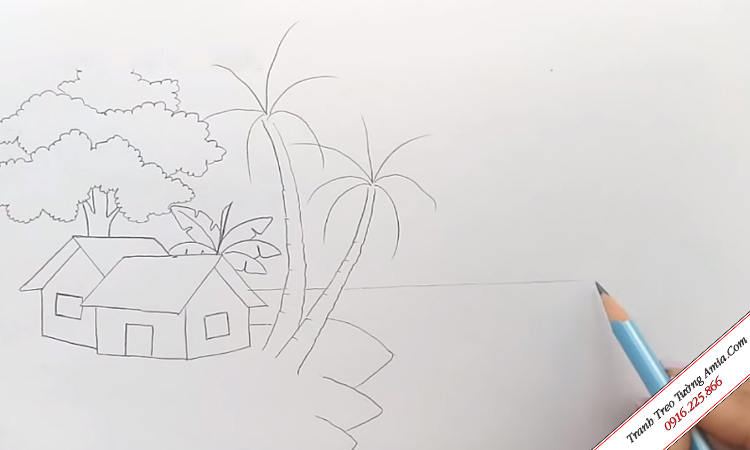 Vẽ Tranh Phong Cảnh Bằng Bút Chì Đơn Giản Mà Đẹp  how to draw scenery with  pencil  YouTube