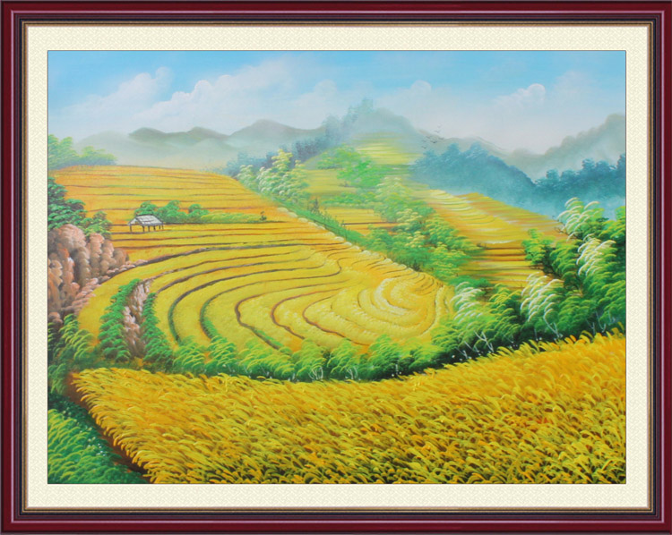 Vẽ Tranh Phong Cảnh Cấy Lúa Trên Cánh ĐồngP4  YouTube