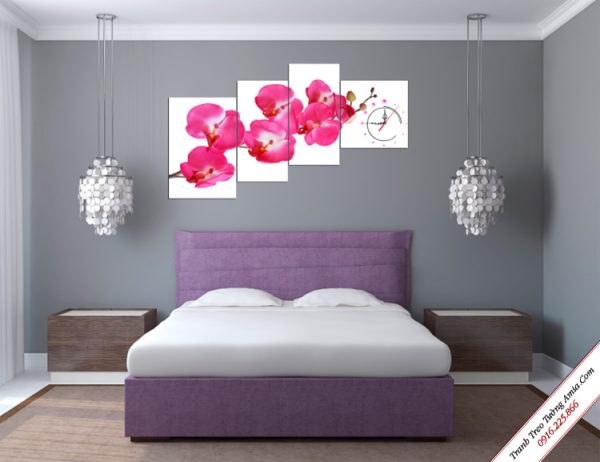 tranh treo tuong phong ngu hoa phong lan hong ghep bo