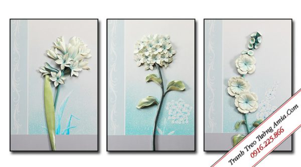 tranh 3d hoa la in canvas cuc dep