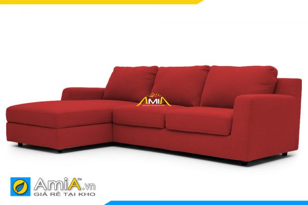 Mẫu ghế sofa góc vải nỉ màu đỏ