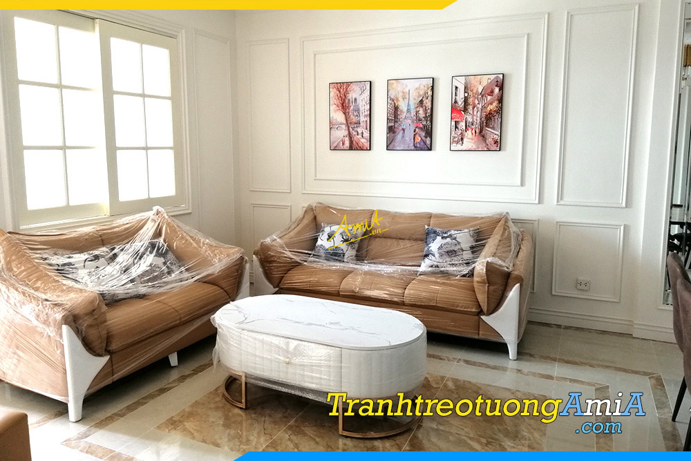 Hình ảnh Bộ tranh canvas nước ngoài trang trí phòng khách đẹp AmiA TPK1595