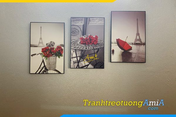 Hình ảnh Bộ tranh canvas nước ngoài treo phòng khách đẹp lãng mạn AmiA TPK1684