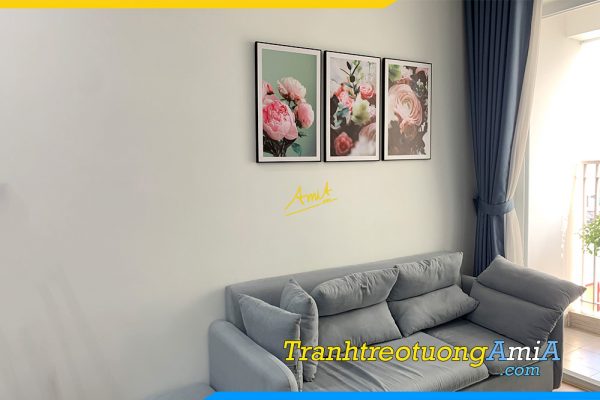 Hình ảnh Bộ tranh hoa hồng Pháp 3 tấm đẹp lãng mạn in canvas AmiA TPK1677