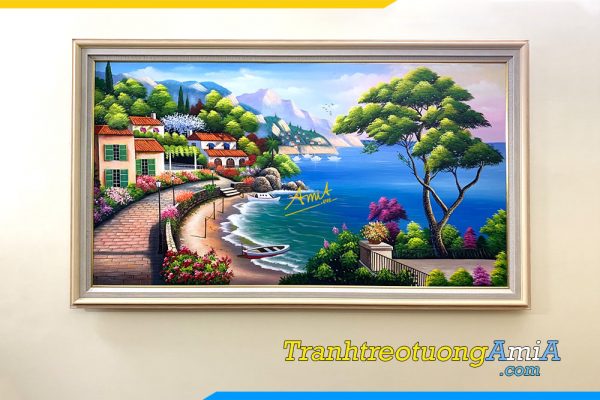 Hình ảnh Bức tranh sơn dầu phong cảnh nước ngoài treo chung cư AmiA TPK TSD427