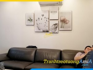 Hình ảnh Tranh canvas treo phòng khách chung cư đẹp hiện đại AmiA TPK114