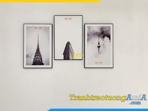 Hình ảnh Tranh đen trắng canvas nước ngoài treo phòng khách AmiA TPK1719