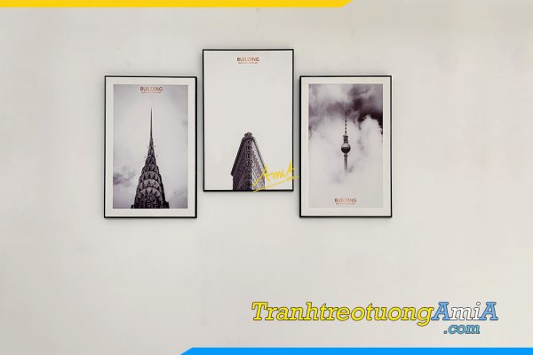 Hình ảnh Tranh đen trắng canvas nước ngoài treo phòng khách AmiA TPK1719