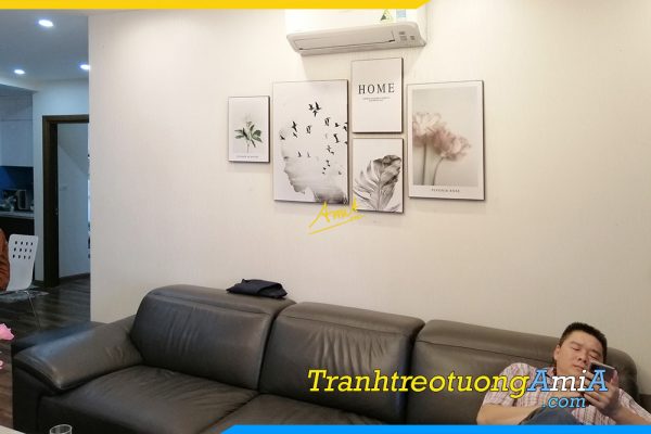 Hình ảnh Tranh phòng khách chung cư đen trắng nghệ thuật AmiA TPK114