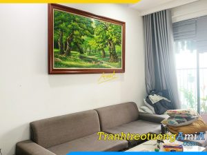 Hình ảnh Tranh phòng khách chung cư rừng cây vẽ sơn dầu AmiA TSD 626