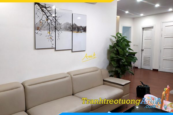 Hình ảnh Tranh phòng khách đen trắng Hà Nội Hồ Gươm AmiA TPK1467