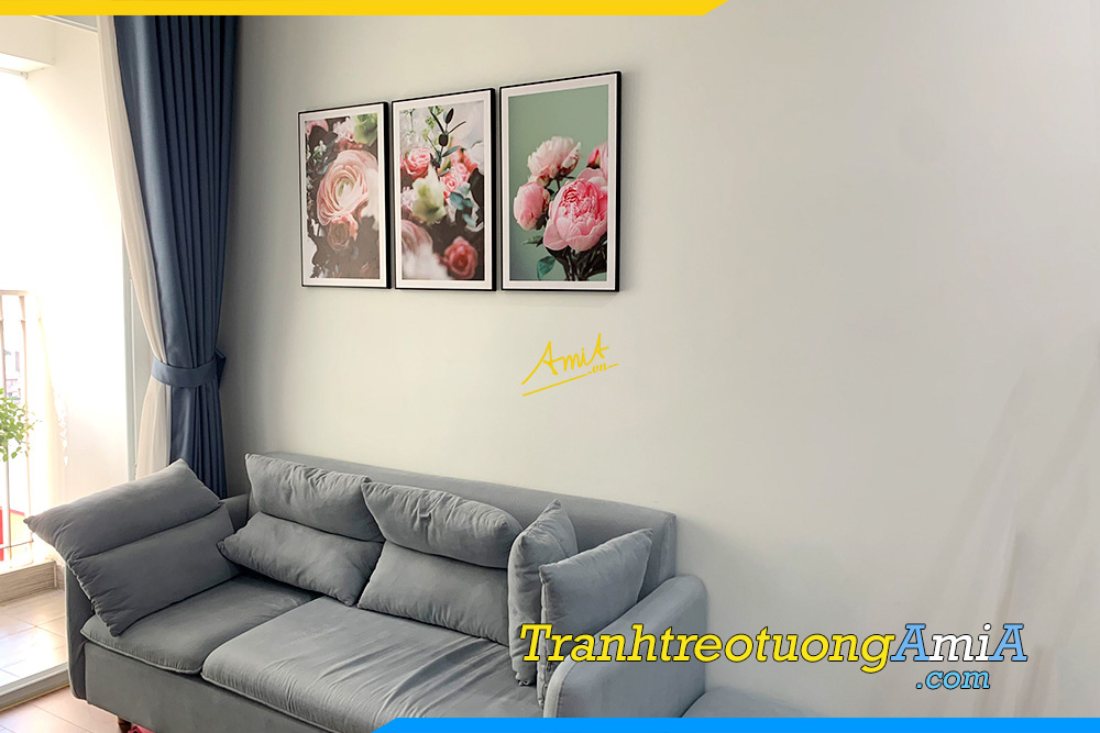 Hình ảnh Tranh phòng khách đẹp hoa hồng Pháp lãng mạn AmiA TPK1677