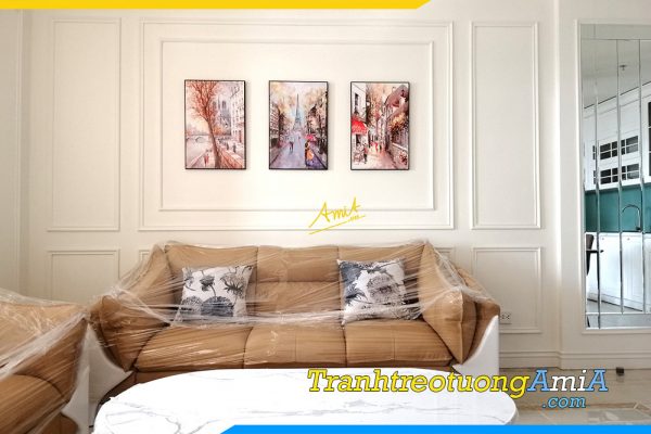Hình ảnh Tranh phòng khách sang trọng bộ canvas nước ngoài AmiA TPK1595