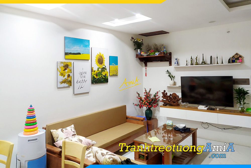 Hình ảnh Tranh treo tường phòng khách chung cư in canvas đẹp AmiA TPK1789