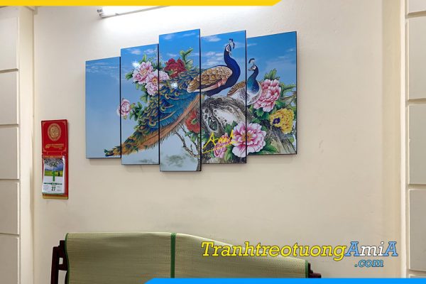 Hình ảnh Tranh treo tường phòng khách ghép bộ 5 tấm hiện đại AmiA TPK1606