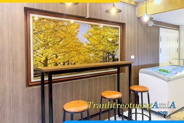 Hình ảnh Bức tranh hàng cây lá vàng mùa thu treo tường đẹp AmiA 337