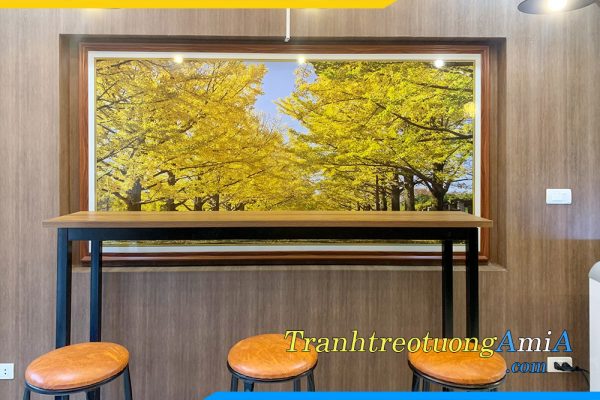 Hình ảnh Tranh hàng cây lá vàng trang trí không gian đẹp AmiA 337