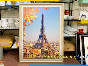 Hình ảnh Tranh trang trí phòng khách tháp Eiffel khổ đứng AmiA 1990