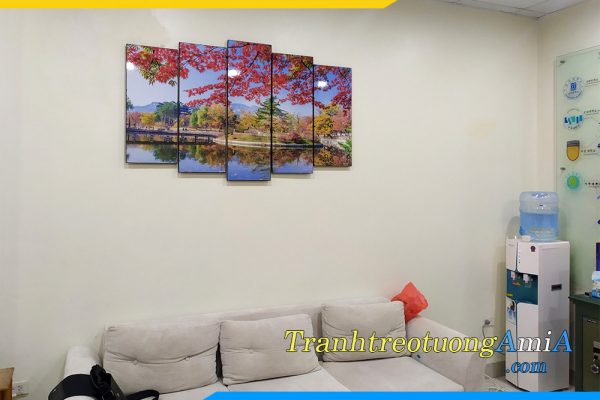 Hình ảnh Tranh treo tường phòng khách 5 tấm cảnh Hàn Quốc AmiA TPK1545